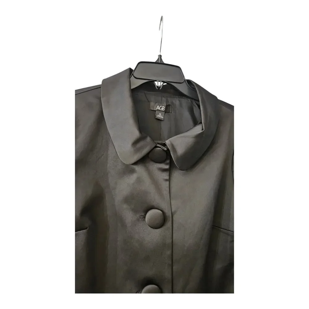 NWT AGB Jacket Womens Size 12 Black Short 3/4 Bell Sleeves Pockets Lined - Picture 4 of 9